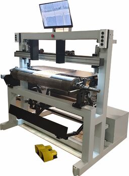 Установка для монтажа полимерных форм УТН-3. Напольное исполнение для валов с шейками - Производство оборудования для печати в рулоне  ООО "АЛЬТА-В"